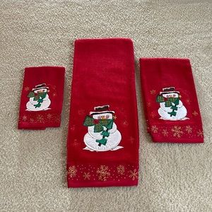 Snowman Christmas 3 Piece Towel Set